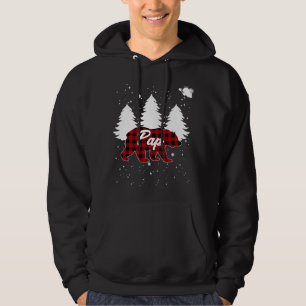 Buffalo Plaid Pap Bear Christmas Tree Pajama Famil Hoodie