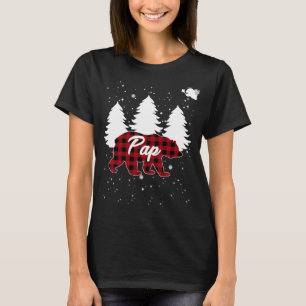 Buffalo Plaid Pap Bear Christmas Tree Pajama Famil T-Shirt