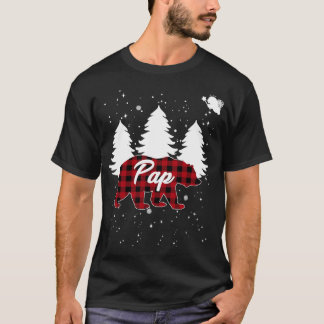 Buffalo Plaid Pap Bear Christmas Tree Pajama Famil T-Shirt