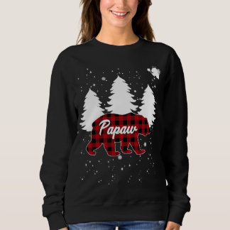 Buffalo Plaid Papaw Bear Christmas Tree Pajama Fam Sweatshirt