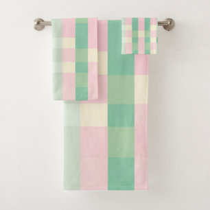 Buffalo Plaid Pastel Cosy Cottagecore Bathrooms Bath Towel Set