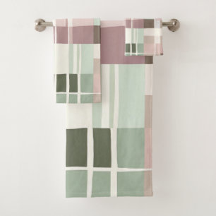Buffalo Plaid Pastel Cosy Cottagecore Bathrooms Bath Towel Set