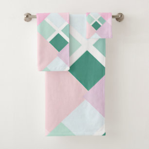 Buffalo Plaid Pastel Cosy Cottagecore Bathrooms Bath Towel Set