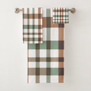 Buffalo Plaid Pastel Cosy Cottagecore Bathrooms Bath Towel Set