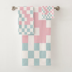Buffalo Plaid Pastel Cosy Cottagecore Bathrooms Bath Towel Set