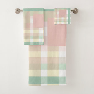Buffalo Plaid Pastel Cosy Cottagecore Bathrooms Bath Towel Set