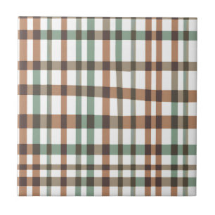 Buffalo Plaid Pastel Rustic Cottagecore Homes Ceramic Tile