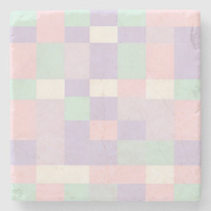 Buffalo Plaid Pastel Rustic Cottagecore Tables Stone Coaster