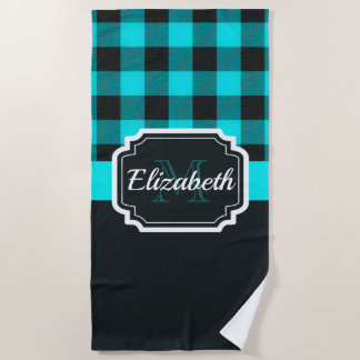 Buffalo Plaid Pattern Beach Towel