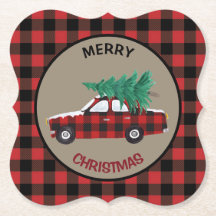 Buffalo Plaid Pattern Christmas Car