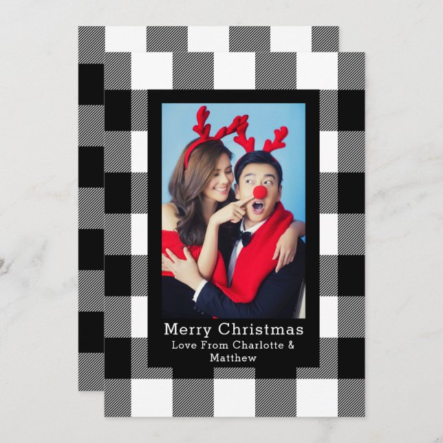 Buffalo Plaid Pattern Photo Template Personalised (Front/Back)