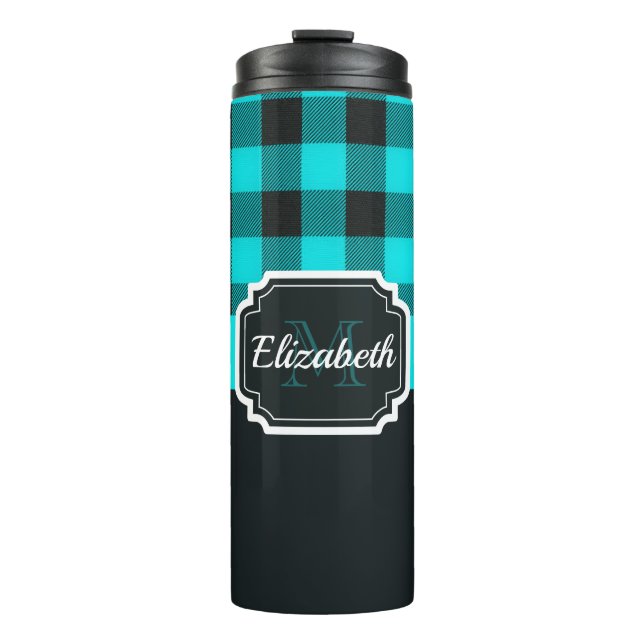 Buffalo Plaid Pattern Thermal Tumbler (Front)