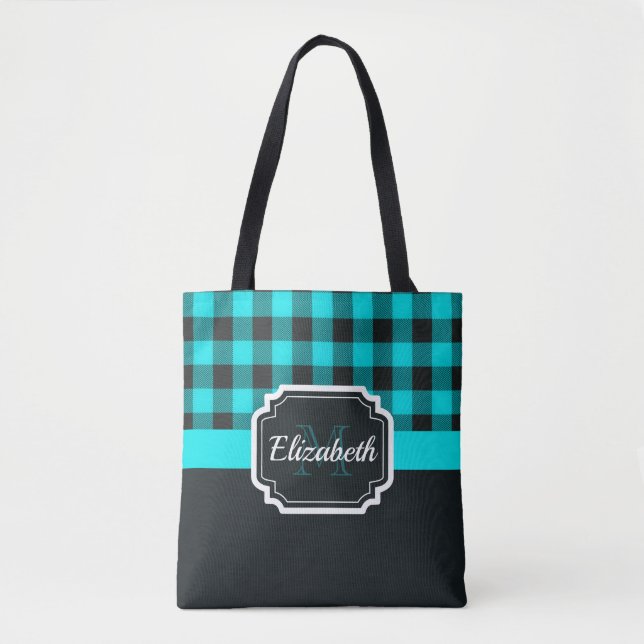 Buffalo Plaid Pattern Tote Bag (Front)