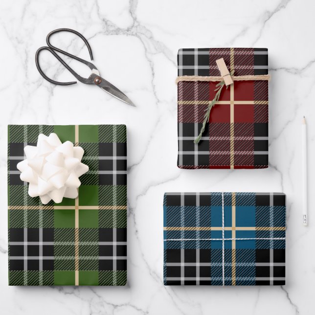 Buffalo Plaid Pattern Wrapping Paper Sheet (Front)