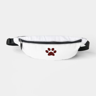 Buffalo Plaid Paw print Dog or Cat Lovers Christma Bum Bags