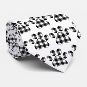 Buffalo Plaid Pawprints Tie