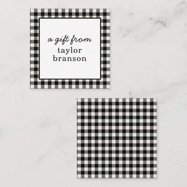 Buffalo Plaid Personalised Gift Enclosure Cards (Front/Back)