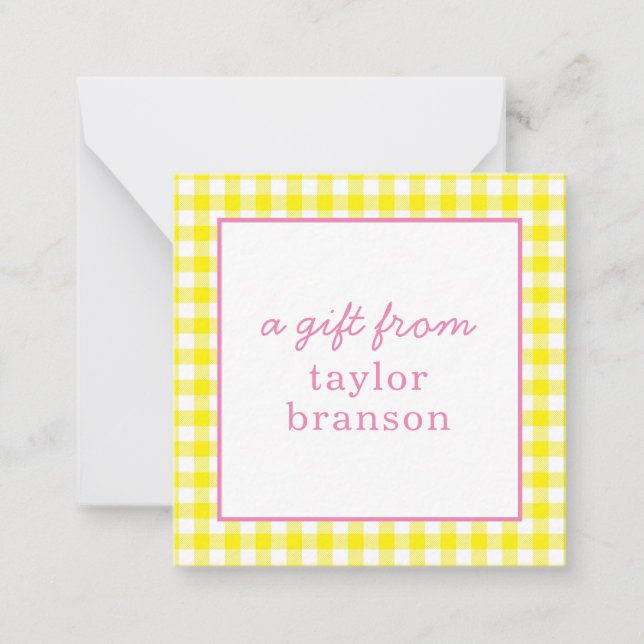 Buffalo Plaid Personalised Gift Enclosure Cards (Front)