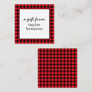 Buffalo Plaid Personalised Gift Enclosure Cards