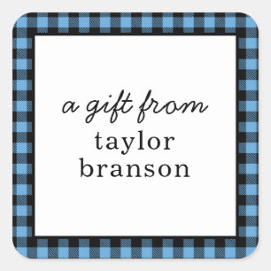 Buffalo Plaid Personalised Gift Stickers