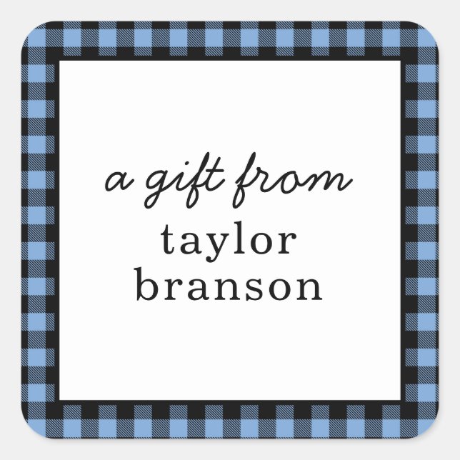 Buffalo Plaid Personalised Gift Stickers (Front)