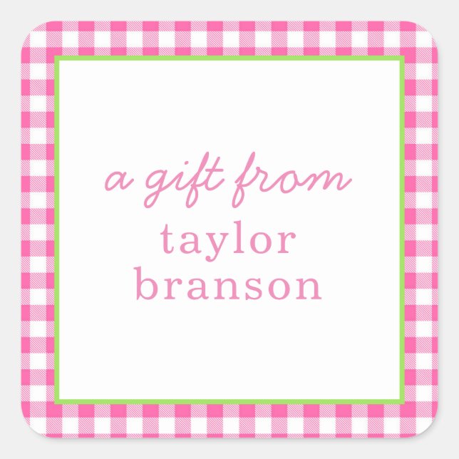 Buffalo Plaid Personalised Gift Stickers (Front)