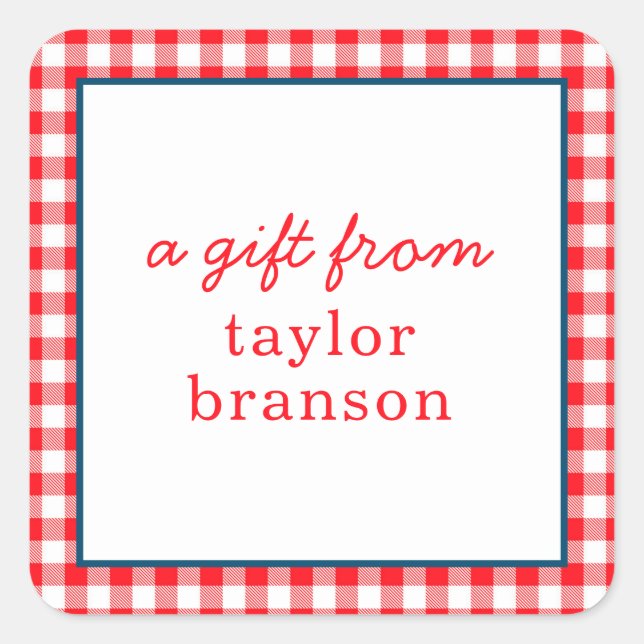 Buffalo Plaid Personalised Gift Stickers (Front)