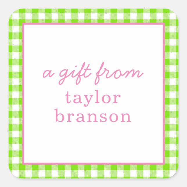 Buffalo Plaid Personalised Gift Stickers (Front)