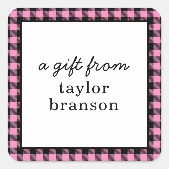 Buffalo Plaid Personalised Gift Stickers (Front)