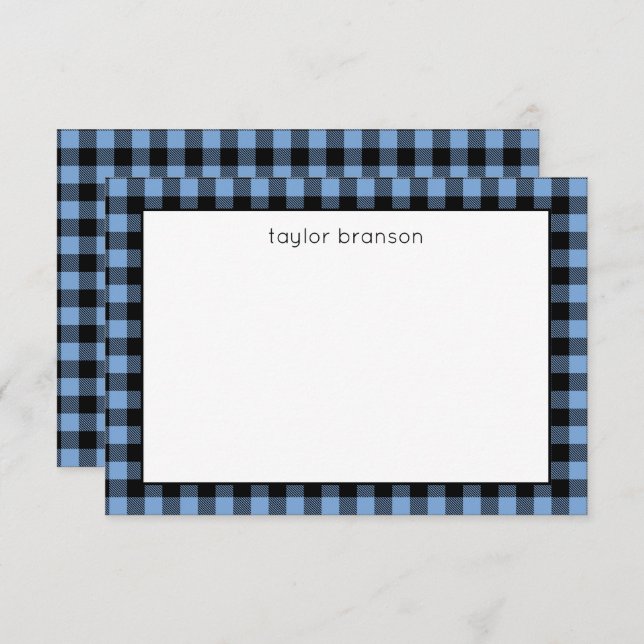 Buffalo Plaid Personalised Note Cards (Front/Back)