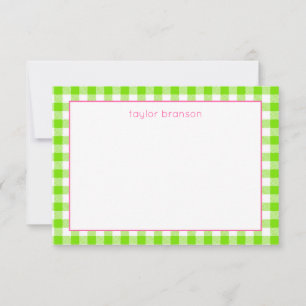 Buffalo Plaid Personalised Note Cards