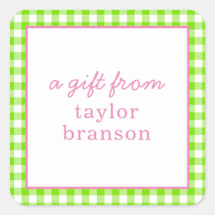 Buffalo Plaid Personalized Gift Stickers