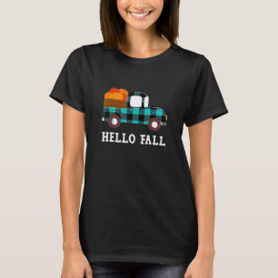 Buffalo Plaid Pumpkin Truck Shirt Hello Fall Thank