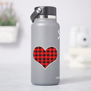 Buffalo plaid red and black Valentine heart Love