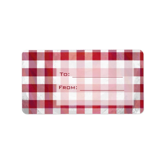 Buffalo Plaid Red and White Label (Front)