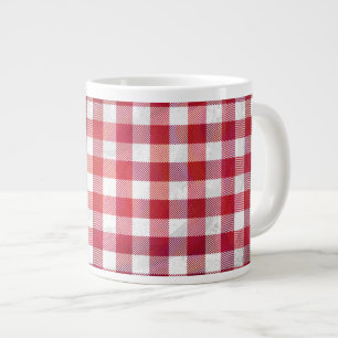 Buffalo Plaid Red and White Large Coffee Mug