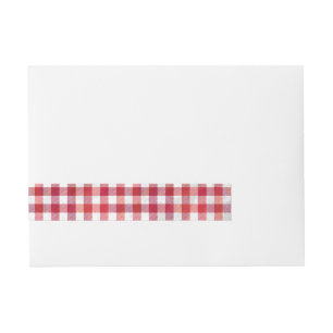 Buffalo Plaid Red and White Wraparound Address Label
