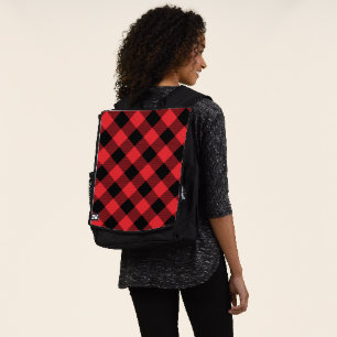 Buffalo Plaid Red Black Check Backpack