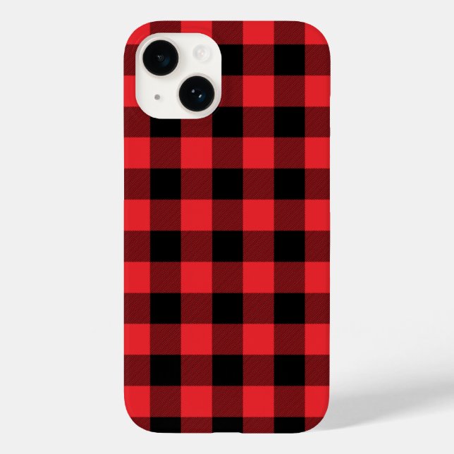 Buffalo Plaid Red Black Check Case-Mate iPhone Case (Back)