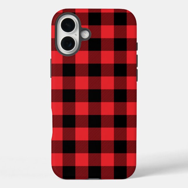 Buffalo Plaid Red Black Check Case-Mate iPhone Case (Back)