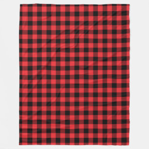 Buffalo Plaid Red Black Check Fleece Blanket