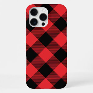 Buffalo Plaid Red Black Check iPhone 16 Pro Max Case