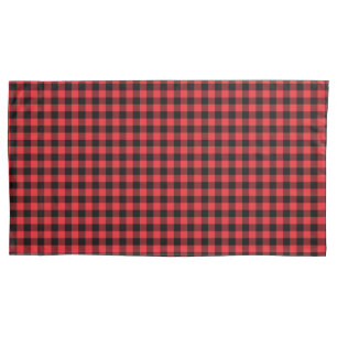 Buffalo Plaid Red Black Check Pillowcase