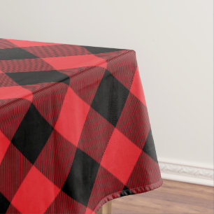 Buffalo Plaid Red Black Check Tablecloth