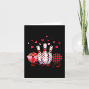 Buffalo Plaid Red Bowling Gnome Christmas Valentin Card