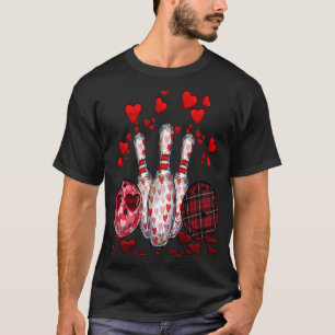Buffalo Plaid Red Bowling Gnome Christmas Valentin T-Shirt