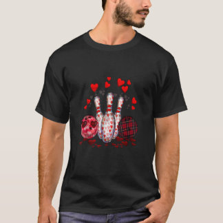 Buffalo Plaid Red Bowling Gnome Christmas Valentin T-Shirt