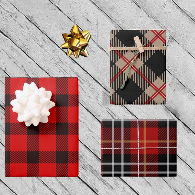 Buffalo Plaid Red Christmas Country Lumberjack Wrapping Paper Sheet (Creator Uploaded)