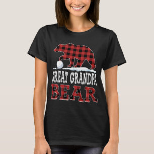 Buffalo Plaid Red Christmas Great Grandpa Bear Paj T-Shirt