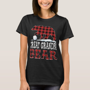 Buffalo Plaid Red Christmas Great Grandpa Bear Paj T-Shirt